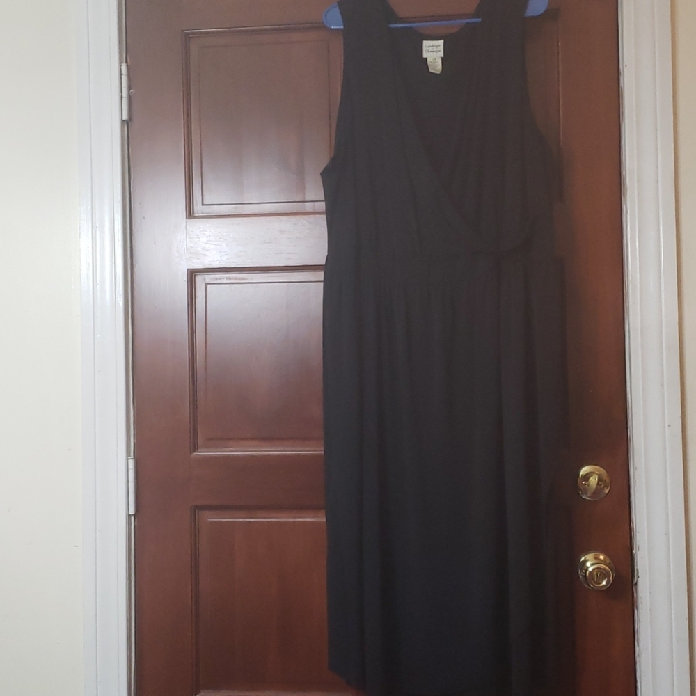 Black sleeveless dress with Empire top